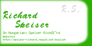 richard speiser business card